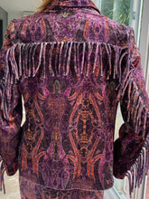 Load image into Gallery viewer, Patterned Blazer in velvet with fringes
